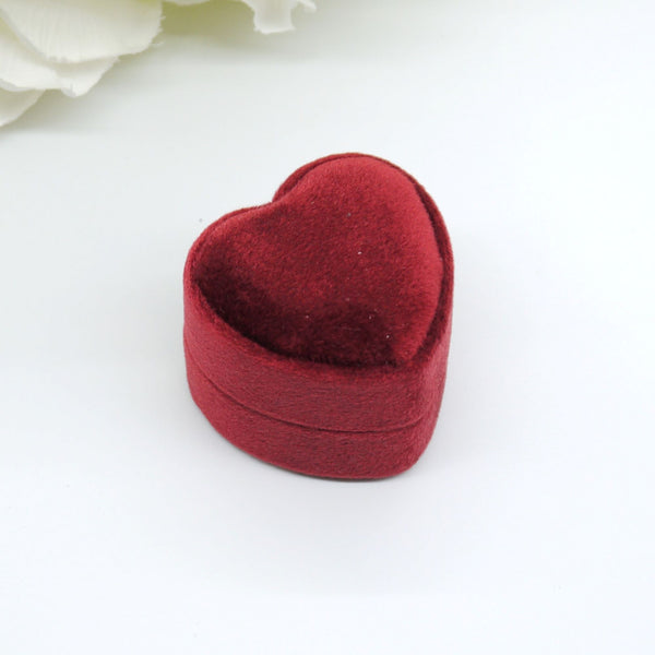 Red Heart Double Velvet Ring Box