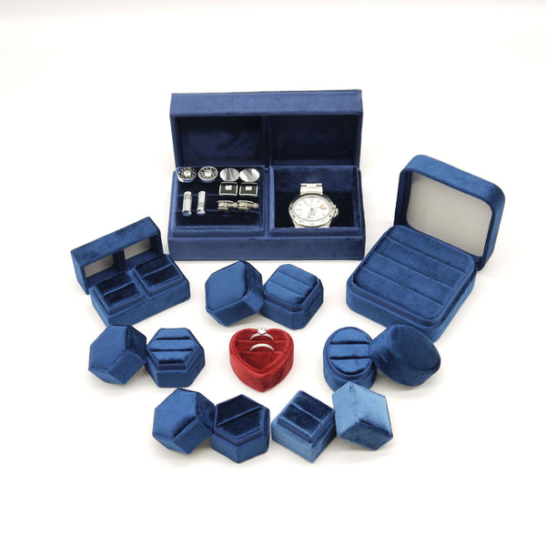 Red Heart Double Velvet Ring Box